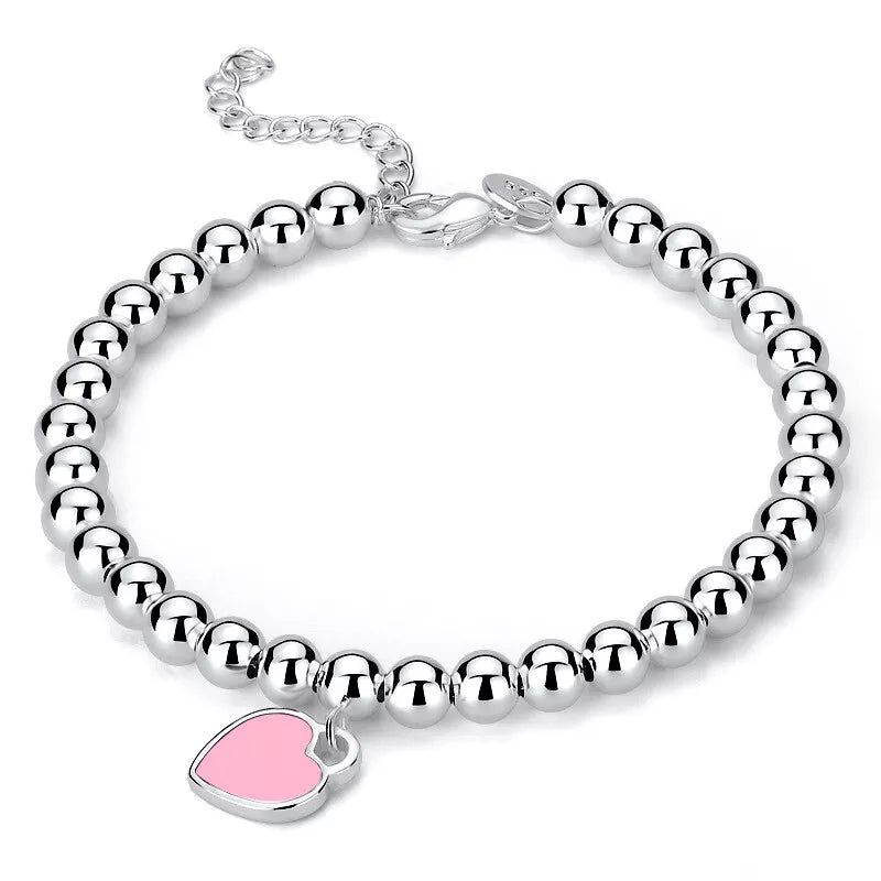 Beads Linked Charm Bracelet | 925 Sterling Silver Adjustable Bracelet