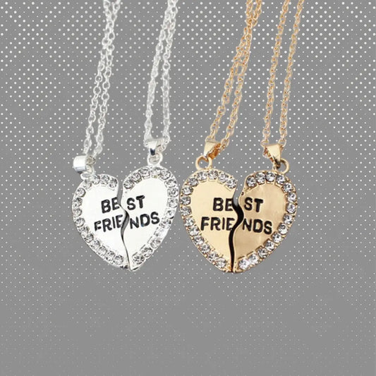 Best Friends Forever Pendant Necklace | Broken Heart BFF Friendship Best Friends Matching Necklace for 2