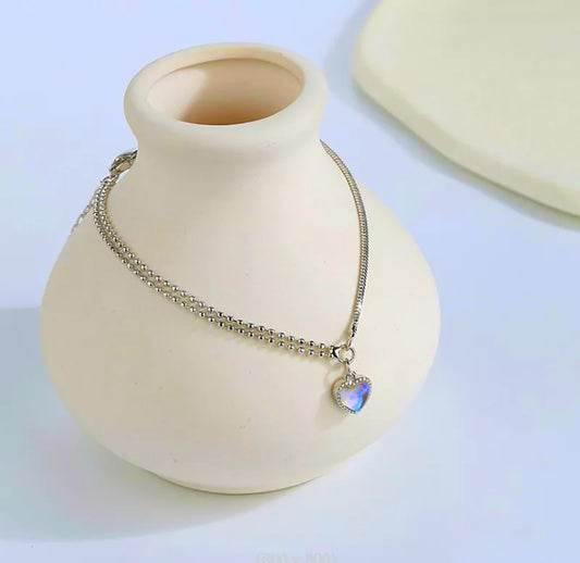 Blue Heart Bracelet – 925 Sterling Silver Women’s Jewelry Gift Adjustable 15+3cm Elegant Packaging