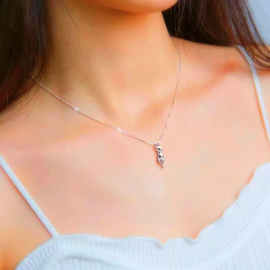 Cat Necklace Cute Kitty Pendant | Cat Necklace & Earrings