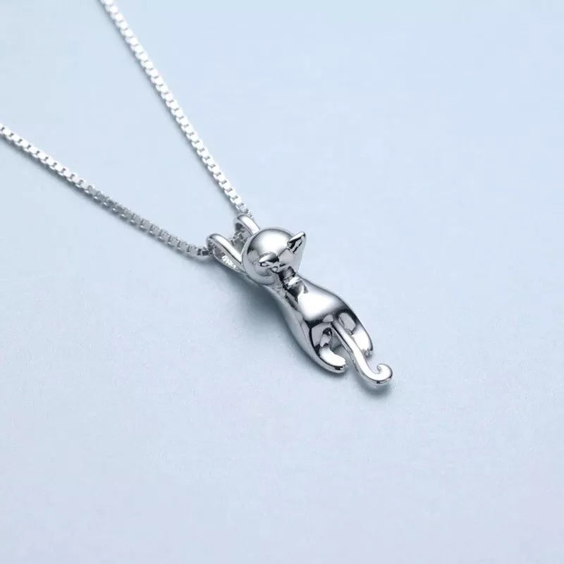 Cat Necklace Cute Kitty Pendant | Cat Necklace & Earrings