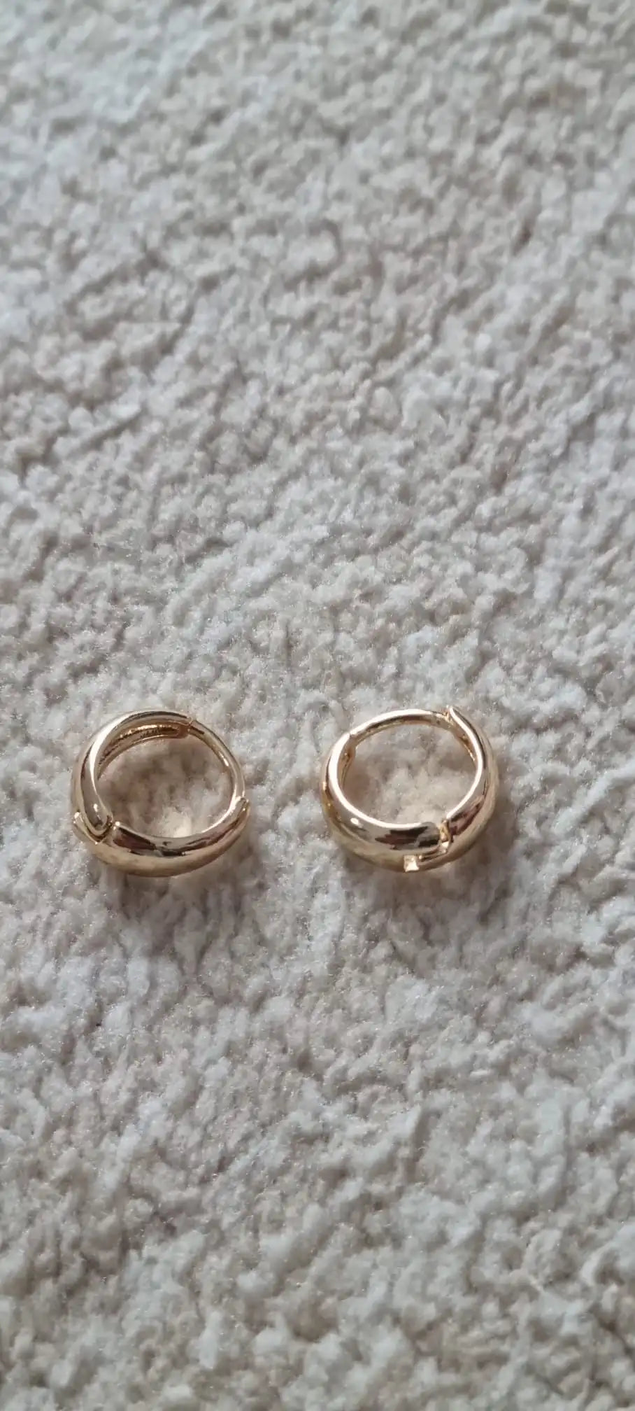 Chunky 14k Gold Hoop Earrings | 12mm Diameter | Cuff Style