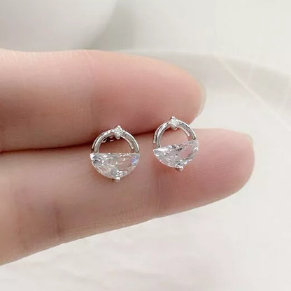925 Sterling Silver Crystal Circle Stud Earrings – Women's Designer Jewellery Gift UK