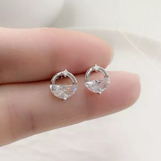 925 Sterling Silver Crystal Circle Stud Earrings – Women's Designer Jewellery Gift UK
