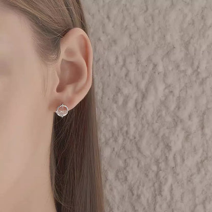 925 Sterling Silver Crystal Circle Stud Earrings – Women's Designer Jewellery Gift UK