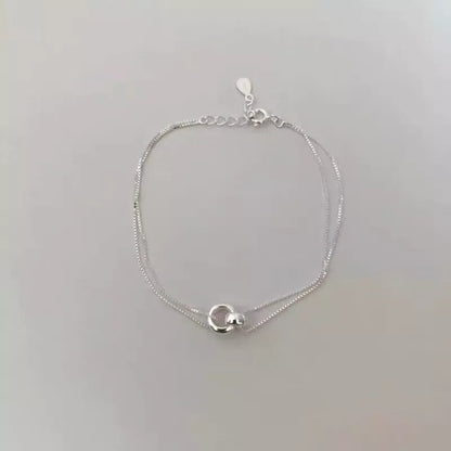 Minimalist Bracelet Circular Ring 925 Sterling Silver