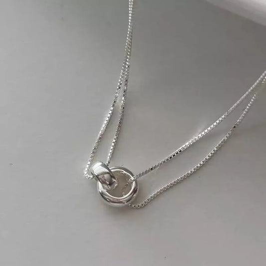 Minimalist Bracelet Circular Ring 925 Sterling Silver
