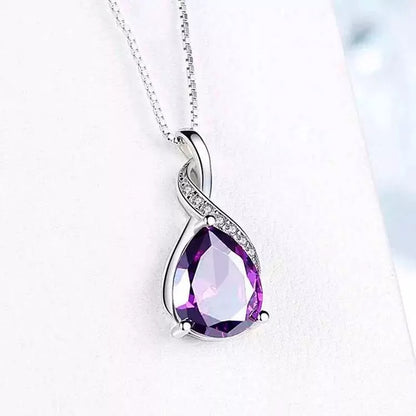 Crystal Purple Amethyst Pendant Necklace