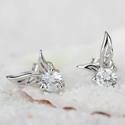 Crystal Angel Wings Butterfly Stud Earrings