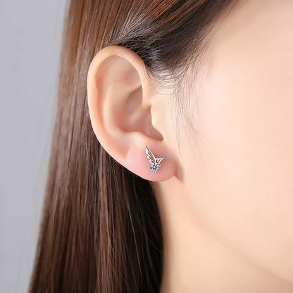 Crystal Angel Wings Butterfly Stud Earrings