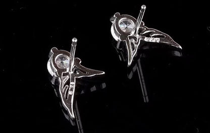 Crystal Angel Wings Butterfly Stud Earrings