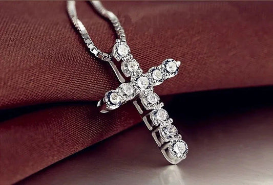 Crystal Cross Women Pendant Necklace