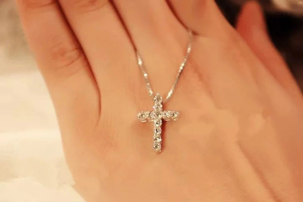 Crystal Cross Women Pendant Necklace