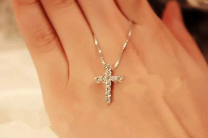 Crystal Cross Women Pendant Necklace