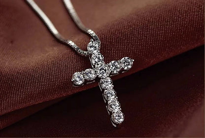 Crystal Cross Women Pendant Necklace