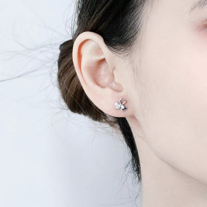 925 Sterling Silver Crystal Love Clover Stud Earrings – Women’s Jewellery Gift UK