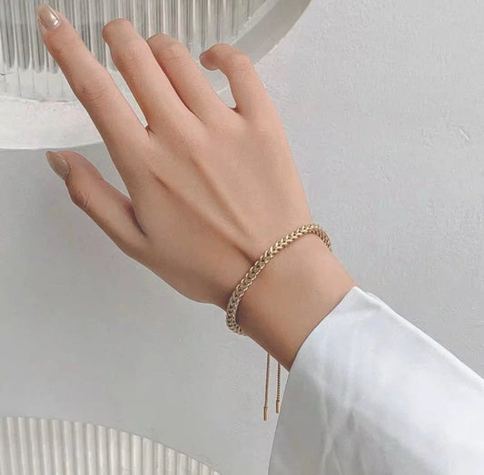 Elegant Women's 18K Gold Plated Twisted Rope Bangle Cuff Adjustable, Nickel-Free Gift