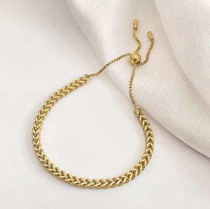 Elegant Women's 18K Gold Plated Twisted Rope Bangle Cuff Adjustable, Nickel-Free Gift