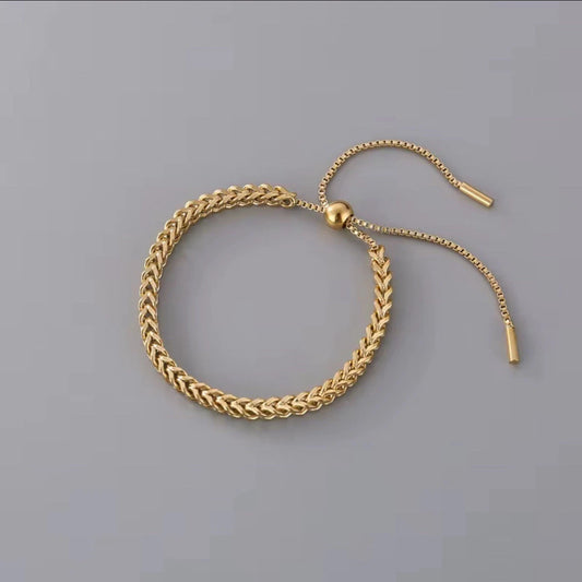 Elegant Women's 18K Gold Plated Twisted Rope Bangle Cuff Adjustable, Nickel-Free Gift