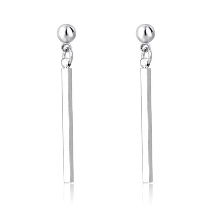 Silver Dangle Earrings – 38mm Drop Length, Butterfly Closure