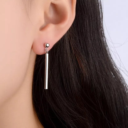 Silver Dangle Earrings – 38mm Drop Length, Butterfly Closure