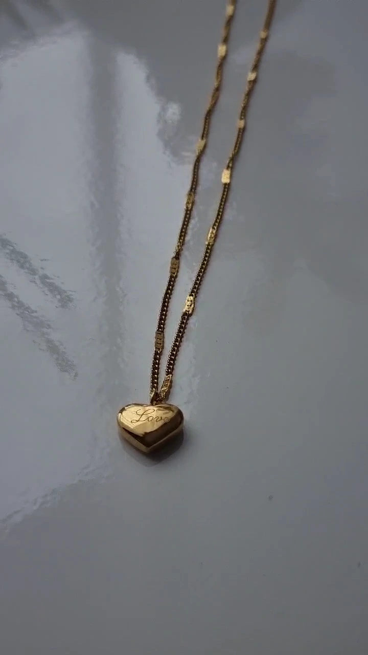 18K Gold Plated Heart Necklace – Love Pendant for Women