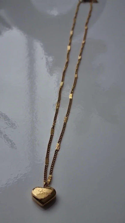 18K Gold Plated Heart Necklace – Love Pendant for Women