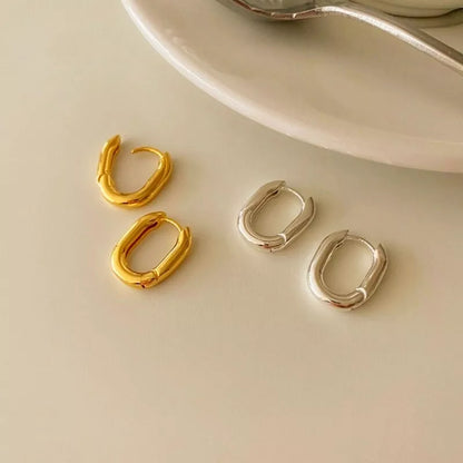 925 Sterling Silver Oval Hinged Hoop Earring