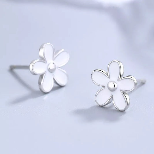 925 Sterling Silver Flower Stud Earrings – 8mm Petite Floral Jewellery for Women Gift-Ready with Free Pouch
