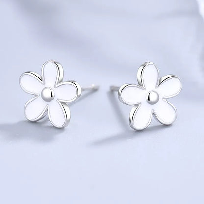 925 Sterling Silver Flower Stud Earrings – 8mm Petite Floral Jewellery for Women Gift-Ready with Free Pouch