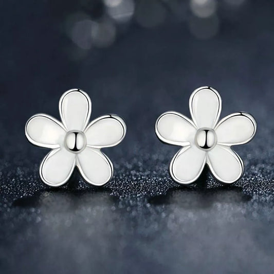 925 Sterling Silver Flower Stud Earrings – 8mm Petite Floral Jewellery for Women Gift-Ready with Free Pouch