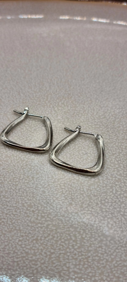 Geometric Twisted Square Hoop Earrings for Women