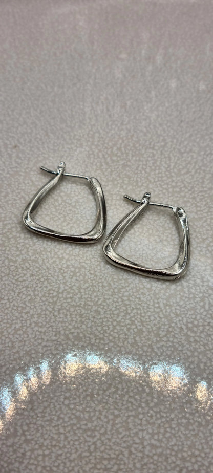 Geometric Twisted Square Hoop Earrings for Women