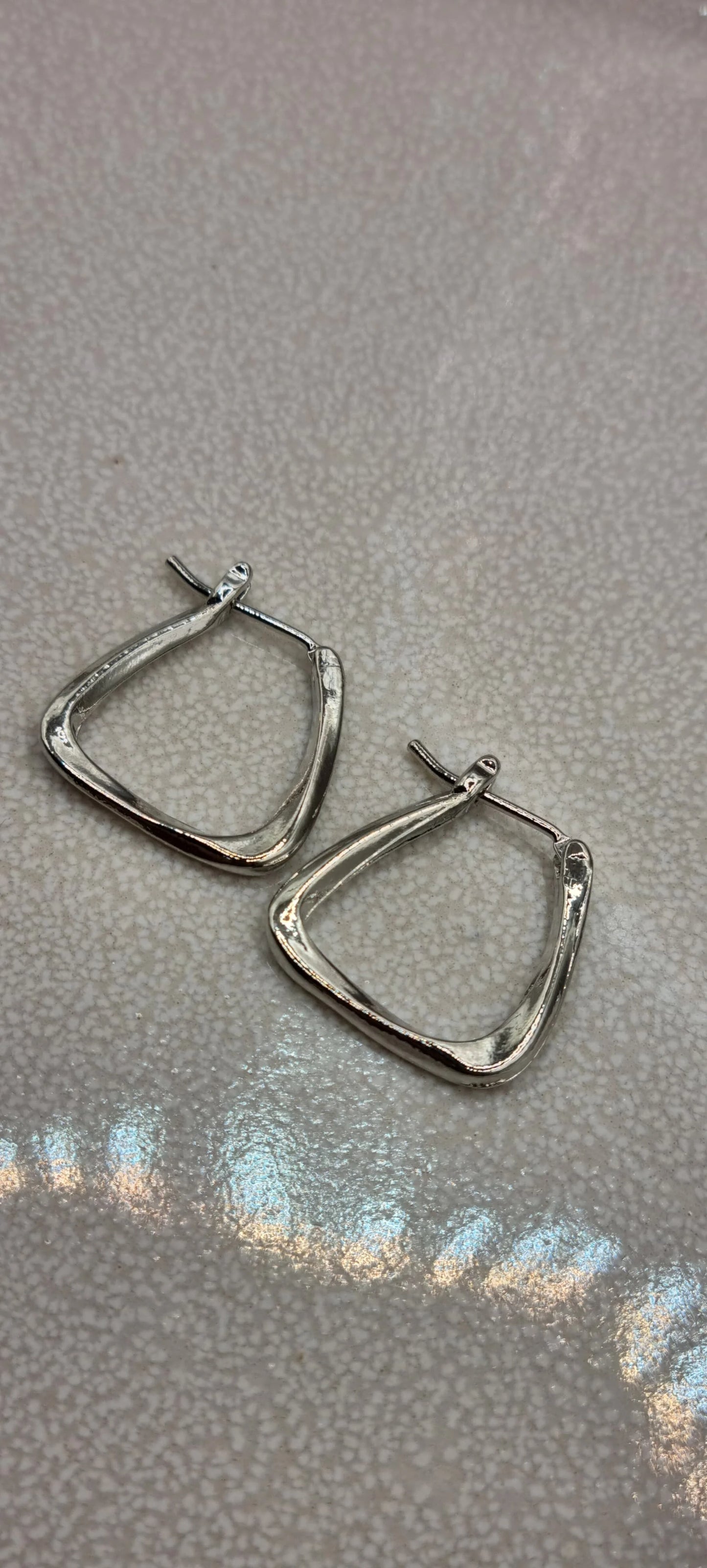 Geometric Twisted Square Hoop Earrings for Women