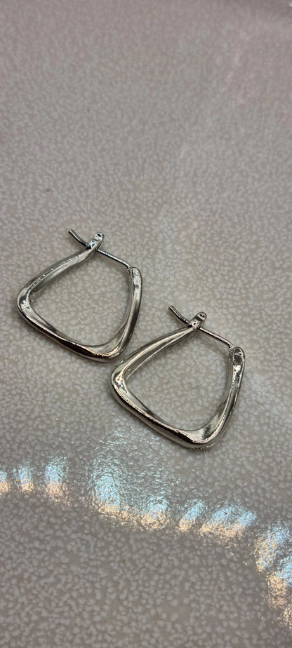 Geometric Twisted Square Hoop Earrings for Women