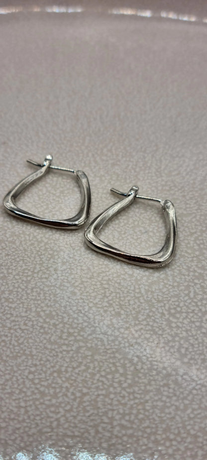 Geometric Twisted Square Hoop Earrings for Women
