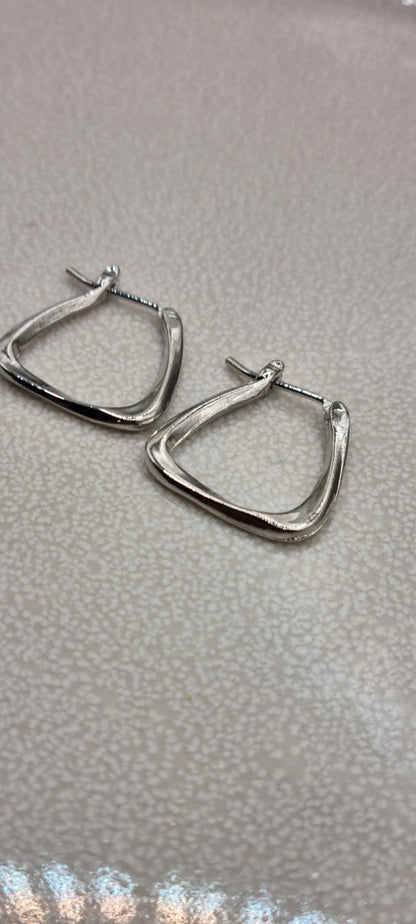 Geometric Twisted Square Hoop Earrings for Women