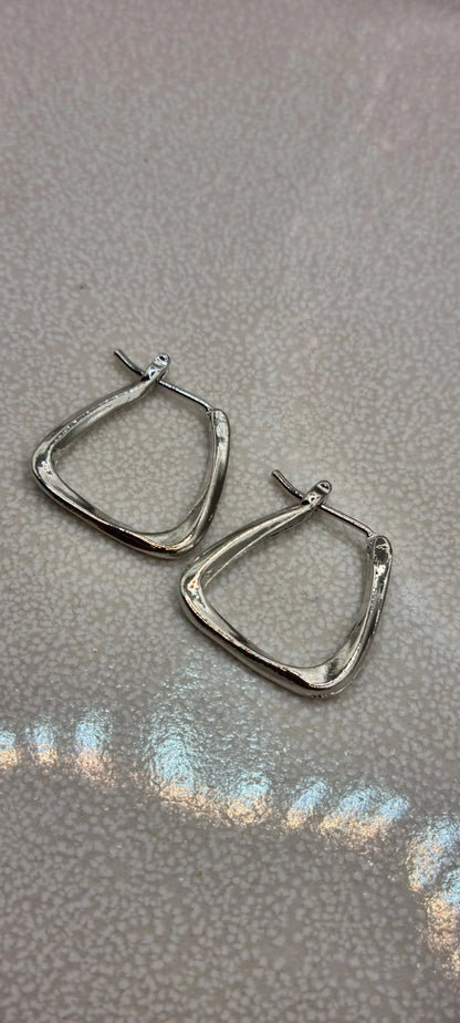 Geometric Twisted Square Hoop Earrings for Women
