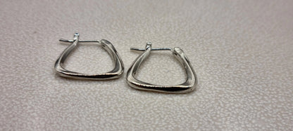 Geometric Twisted Square Hoop Earrings for Women