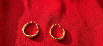 Gold Plated Round Circle Hoop Earrings