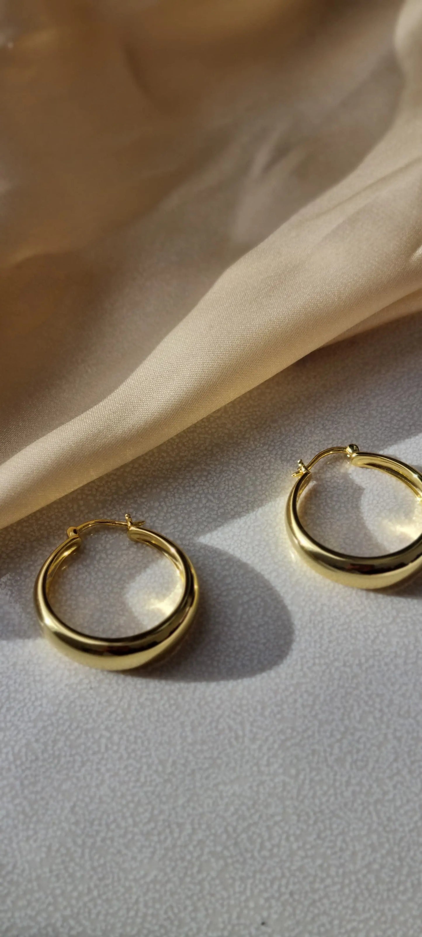 Gold Plated Round Circle Hoop Earrings