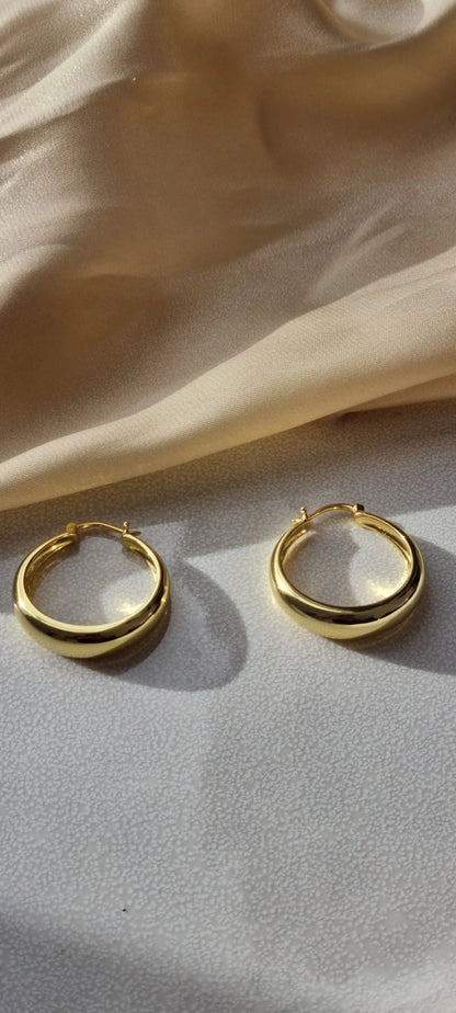 Gold Plated Round Circle Hoop Earrings