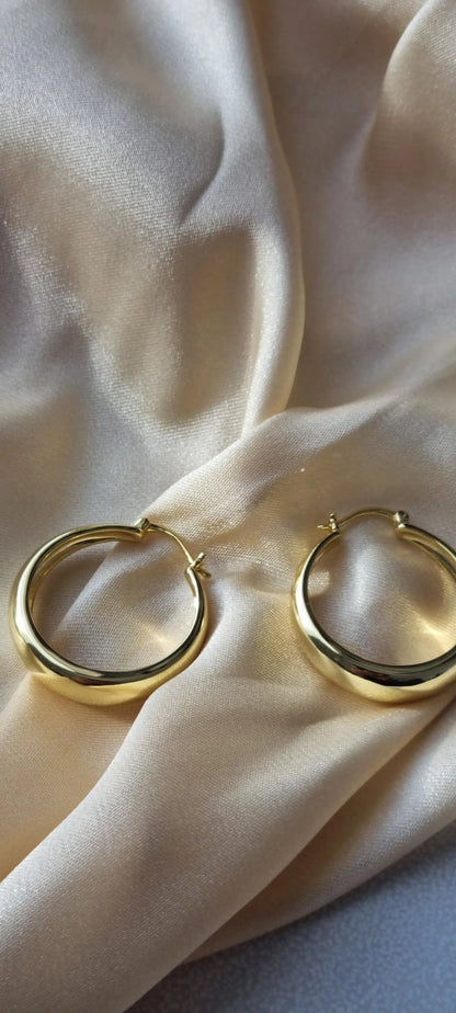 Gold Plated Round Circle Hoop Earrings