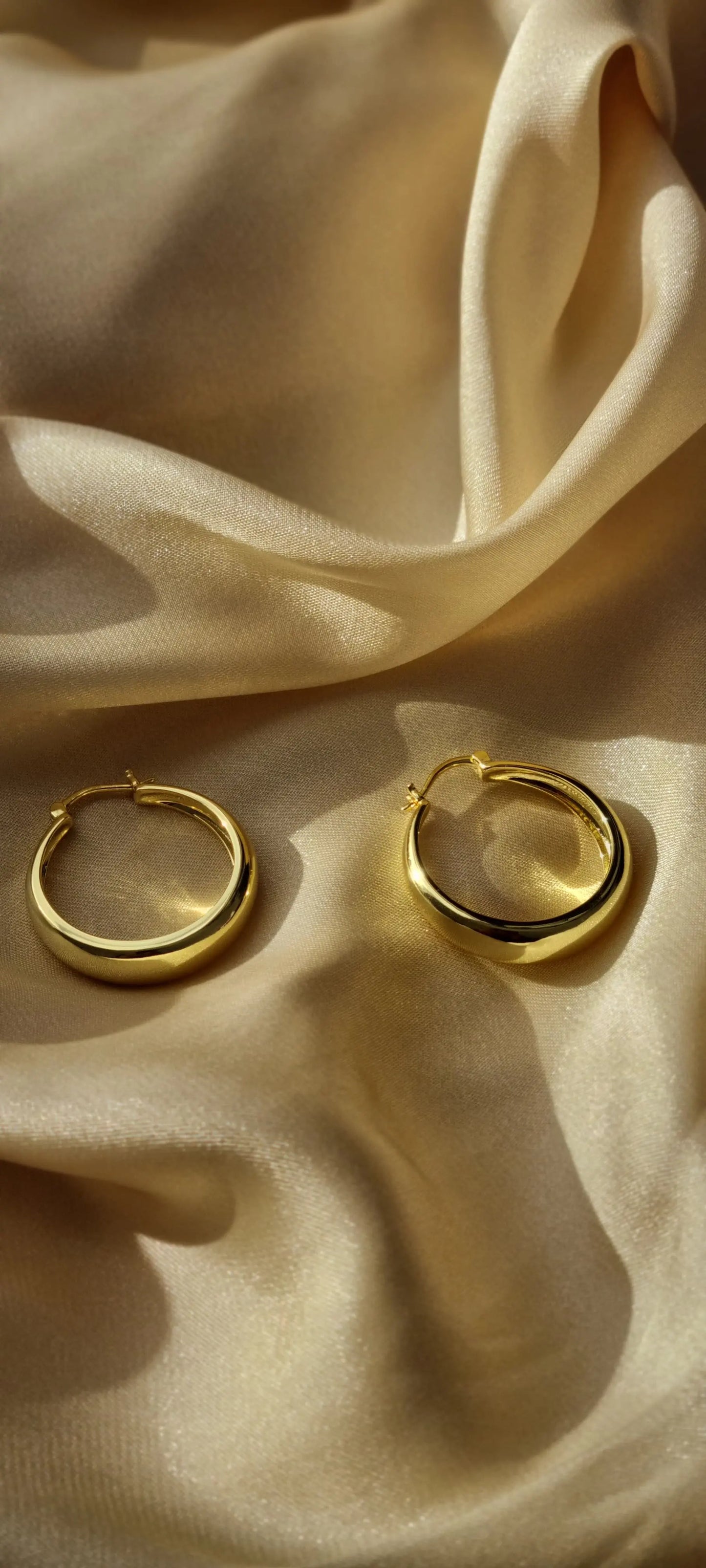 Gold Plated Round Circle Hoop Earrings