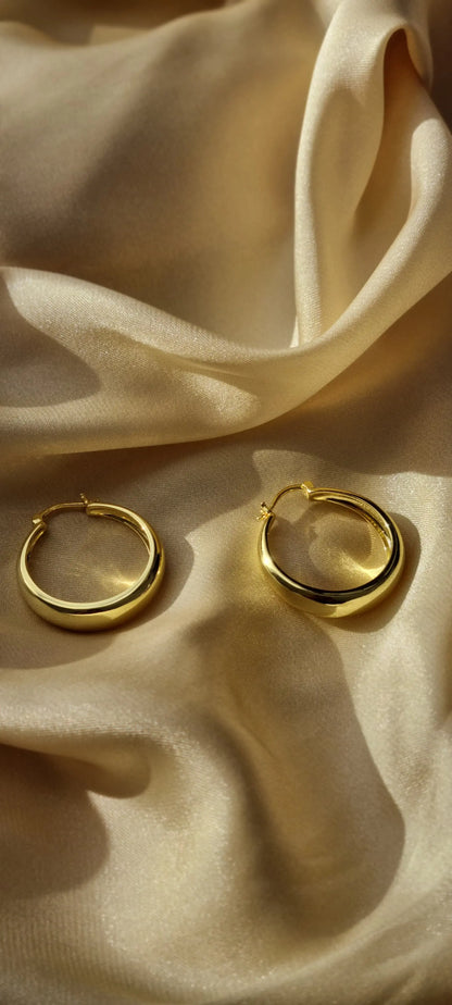 Gold Plated Round Circle Hoop Earrings