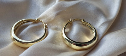 Gold Plated Round Circle Hoop Earrings