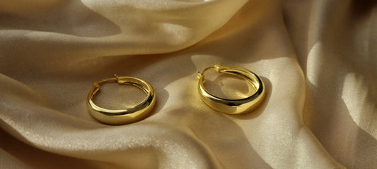 Gold Plated Round Circle Creole Hoop Earrings in Sterling Silver with High-Quality Polish, 25mm Diameter, Durable Female Jewelry