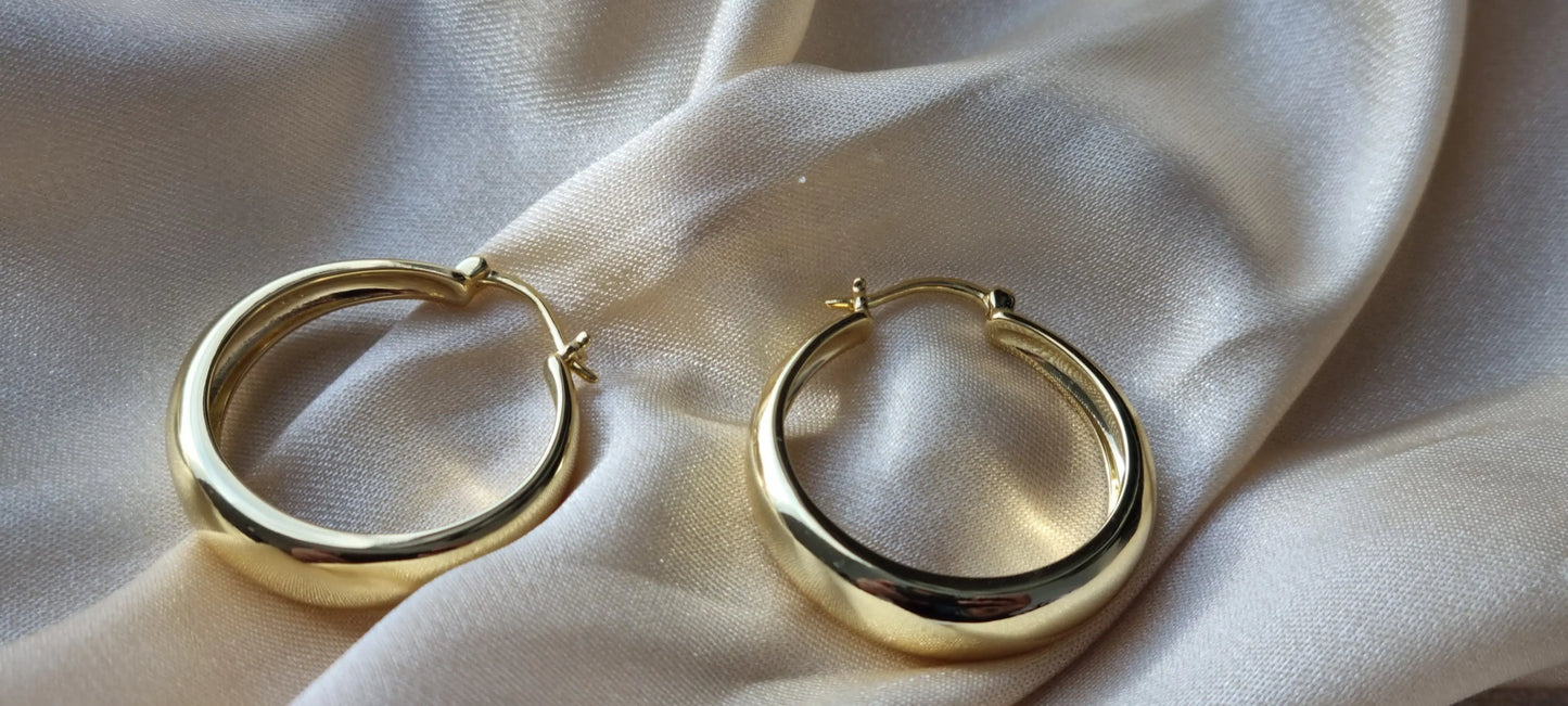 Gold Plated Round Circle Hoop Earrings