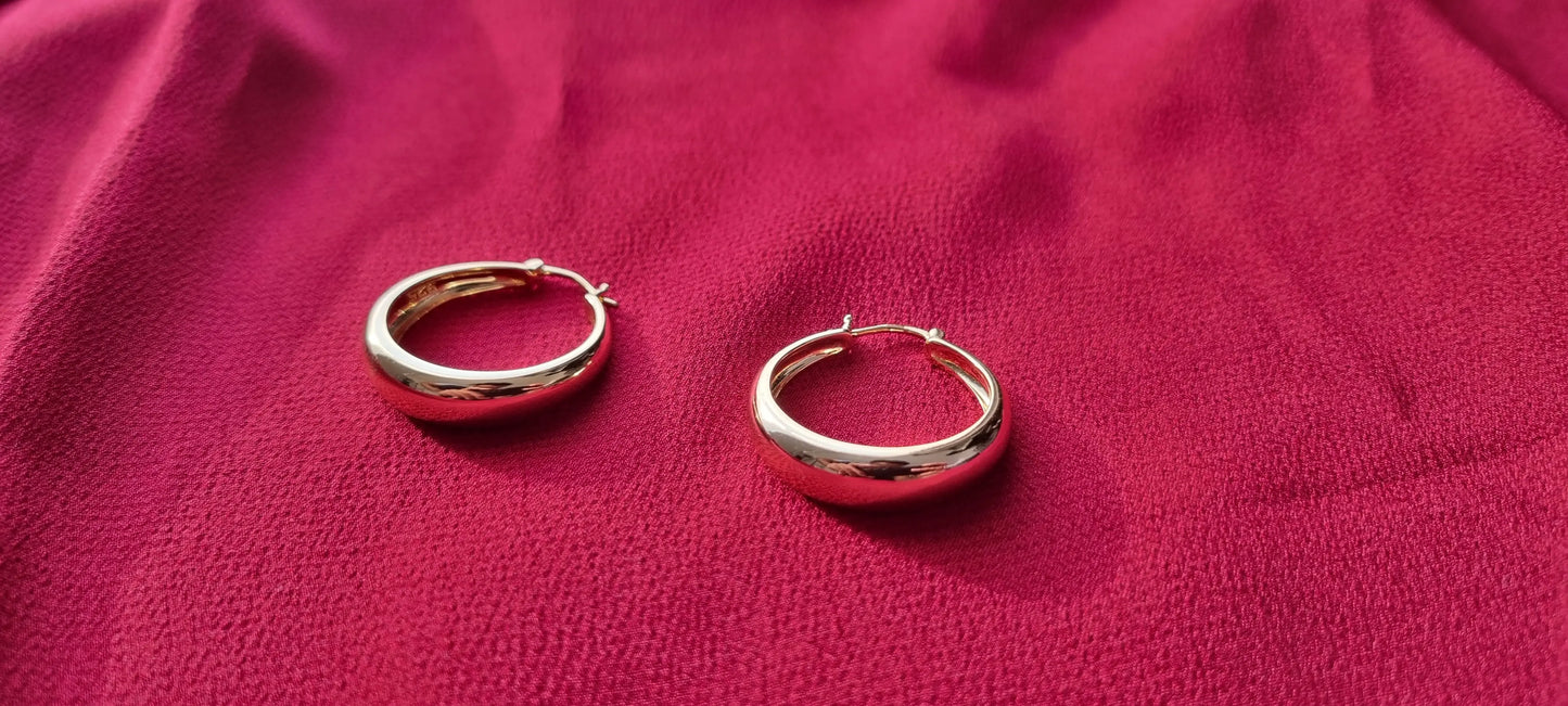 Gold Plated Round Circle Hoop Earrings