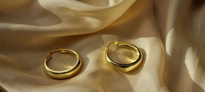 Gold Plated Round Circle Hoop Earrings